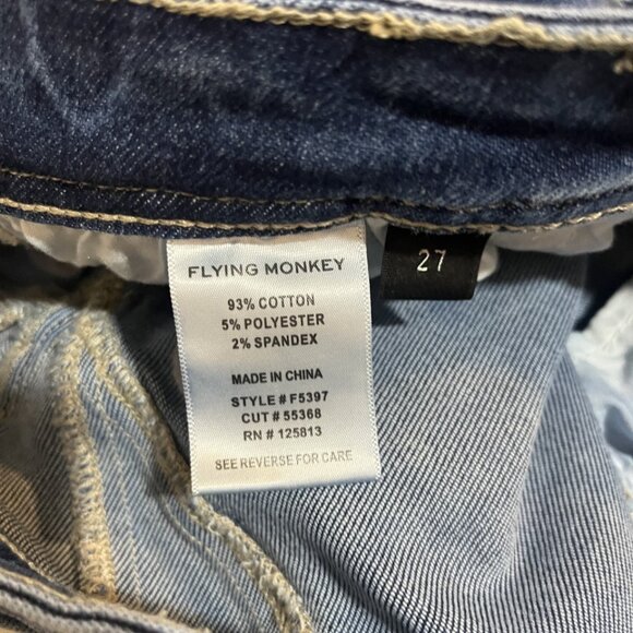 FLYING MONKEY Awesomely Low Rise Back Yoke Boot Cut Jeans. Size 27 - Picture 9 of 10